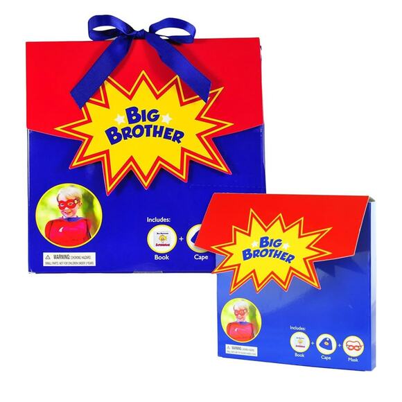 Big Brother Gifts for Boy - 3-Piece Big Brother Superhero Cape, Mask & Book Set - Picture 2 of 8